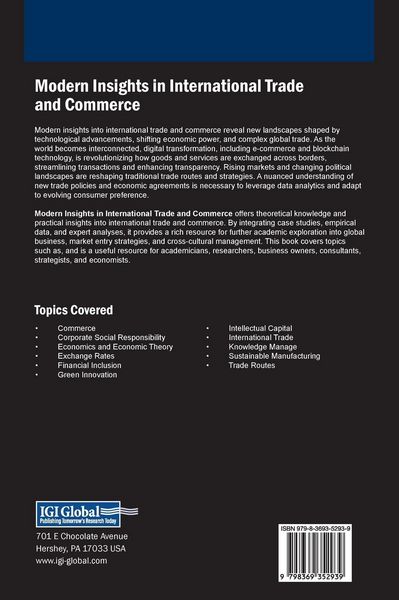Produktbild: Modern Insights in International Trade and Commerce