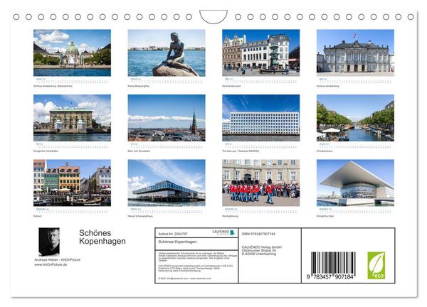 Produktbild: Sch&ouml;nes Kopenhagen (Wandkalender 2026 DIN A4 quer), CALVENDO Monatskalender
