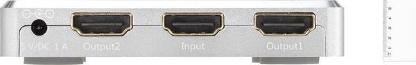 Produktbild: SpeaKa Professional 2 Port HDMI-Splitter mit Aluminiumgeh&auml;use, Ultra HD-f&auml;hig 3840 x 2160 Pixel