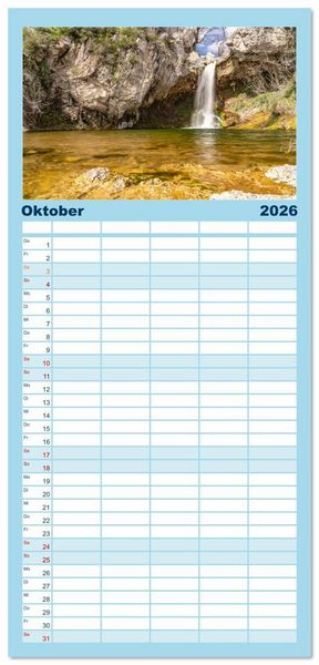 Produktbild: Familienplaner 2026 - Griechenland - Eub&ouml;a - Evia mit 5 Spalten (Wandkalender, 21 x 45 cm) CALVENDO