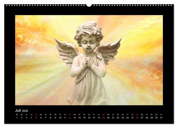 Produktbild: Engel f&uuml;r Gl&uuml;ck & Schutz (hochwertiger Premium Wandkalender 2026 DIN A2 quer), Kunstdruck in Hochglanz