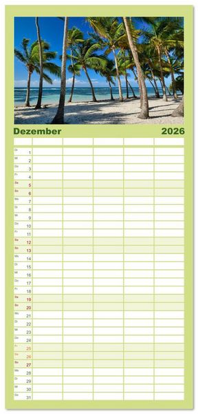 Produktbild: Familienplaner 2026 - Guadeloupe - Karibische Traumstr&auml;nde mit 5 Spalten (Wandkalender, 21 x 45 cm) CALVENDO