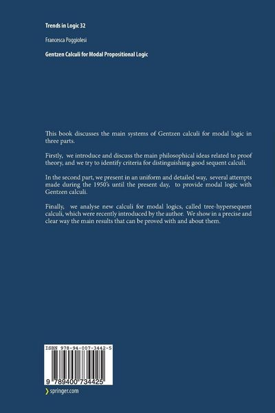 Produktbild: Gentzen Calculi for Modal Propositional Logic