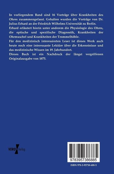 Produktbild: Vortr&auml;ge &uuml;ber die Krankheiten des Ohres