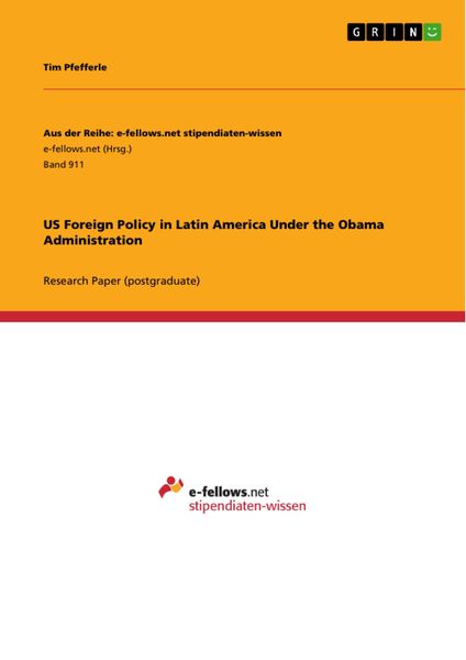 Produktbild: US Foreign Policy in Latin America Under the Obama Administration