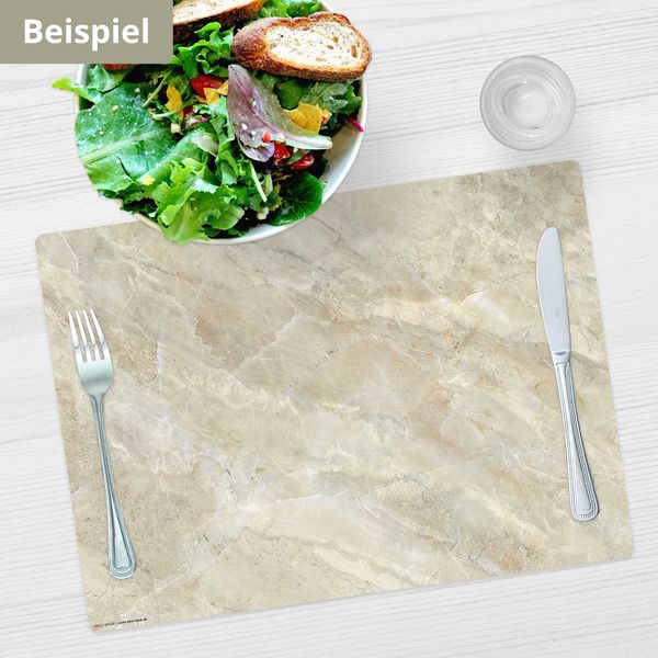 Produktbild: Tischsetmacher Tischsets sandfarbene Marmorplatte hell, aus hochwertigem Vinyl (4 St&uuml;ck), 44 x 32 cm