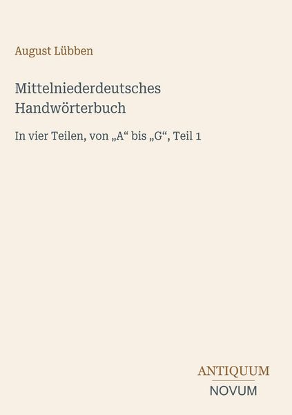 Produktbild: Mittelniederdeutsches Handw&ouml;rterbuch