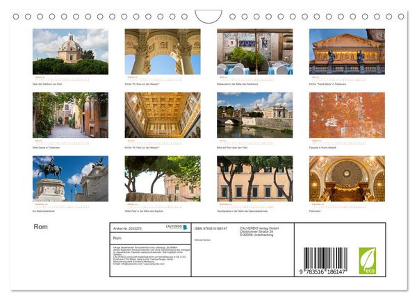 Produktbild: Rom (Wandkalender 2026 DIN A4 quer), CALVENDO Monatskalender