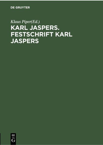 Produktbild: Karl Jaspers. Festschrift Karl Jaspers