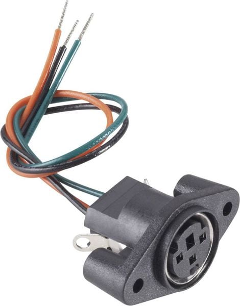 Produktbild: BKL Electronic 0204025 Miniatur-DIN-Rundsteckverbinder Buchse, Einbau vertikal Polzahl: 4 Schwarz 1 St.
