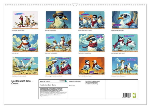 Produktbild: Norddeutsch Cool - Comic (Wandkalender 2027 DIN A2 quer), CALVENDO Monatskalender