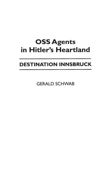 Produktbild: OSS Agents in Hitler's Heartland