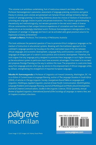 Produktbild: Language Policy and Economics: The Language Question in Africa