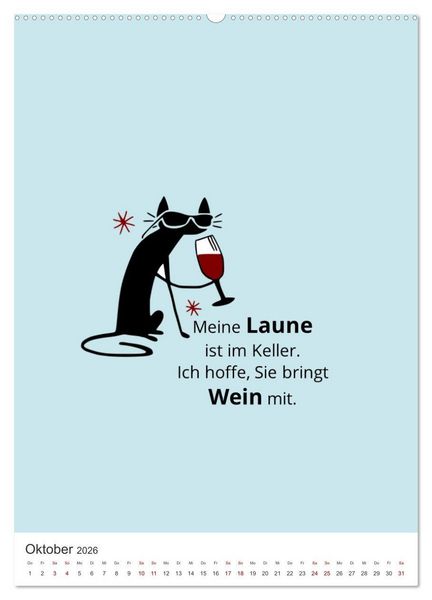 Produktbild: TRINKSPR&Uuml;CHE rund um Bier, Wein und Co. &hellip; (hochwertiger Premium Wandkalender 2026 DIN A2 hoch), Kunstdruck in Hochglanz