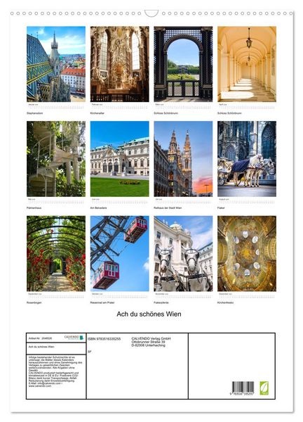 Produktbild: Ach du sch&ouml;nes Wien (Wandkalender 2026 DIN A2 hoch), CALVENDO Monatskalender