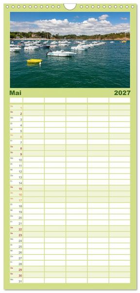 Produktbild: Familienplaner 2027 - Cornouaille - Ein Ausflug in den S&uuml;dwesten der Bretagne mit 5 Spalten (Wandkalender, 21 x 45 cm) CALVENDO