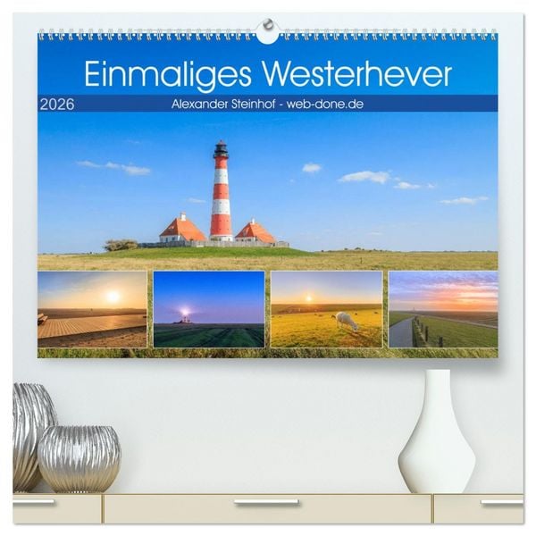 Produktbild: Einmaliges Westerhever (hochwertiger Premium Wandkalender 2026 DIN A2 quer), Kunstdruck in Hochglanz