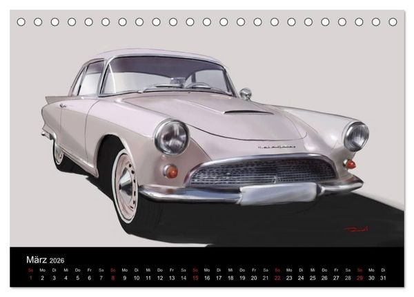 Produktbild: Classic Car Art by Reinhold Art&acute;s (Tischkalender 2026 DIN A5 quer), CALVENDO Monatskalender
