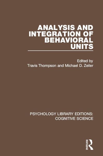 Produktbild: Analysis and Integration of Behavioral Units