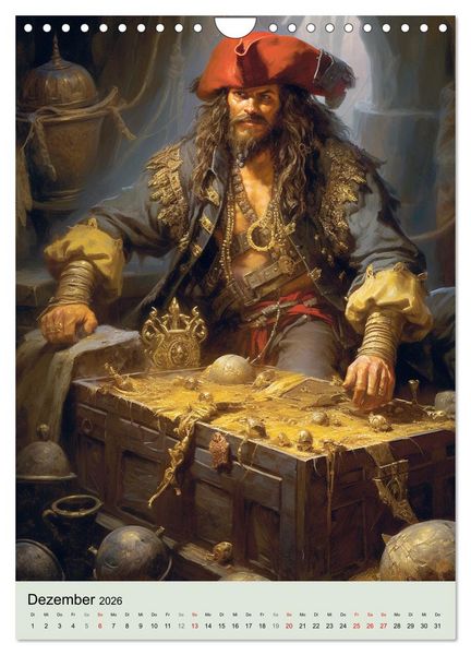 Produktbild: Piraten-Fantasy. Wilde Seer&auml;uber-Romantik im Mittelalter (Wandkalender 2026 DIN A4 hoch), CALVENDO Monatskalender