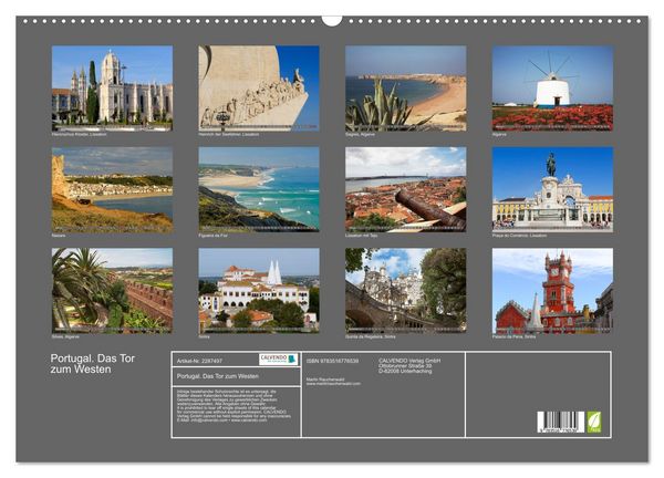 Produktbild: Portugal. Das Tor zum Westen (Wandkalender 2027 DIN A2 quer), CALVENDO Monatskalender
