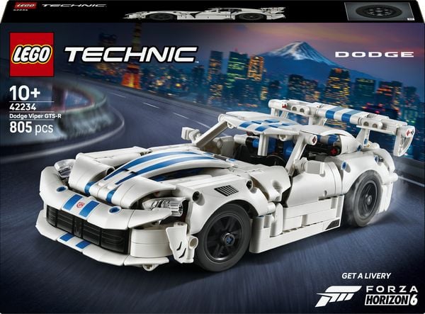 Produktbild: LEGO Technic 42234 Dodge Viper GTS-R Sportwagen, Bauset, Rennauto mit Lenkung und V10-Motor