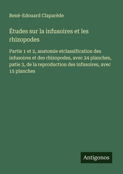 Produktbild: &Eacute;tudes sur la infusoires et les rhizopodes