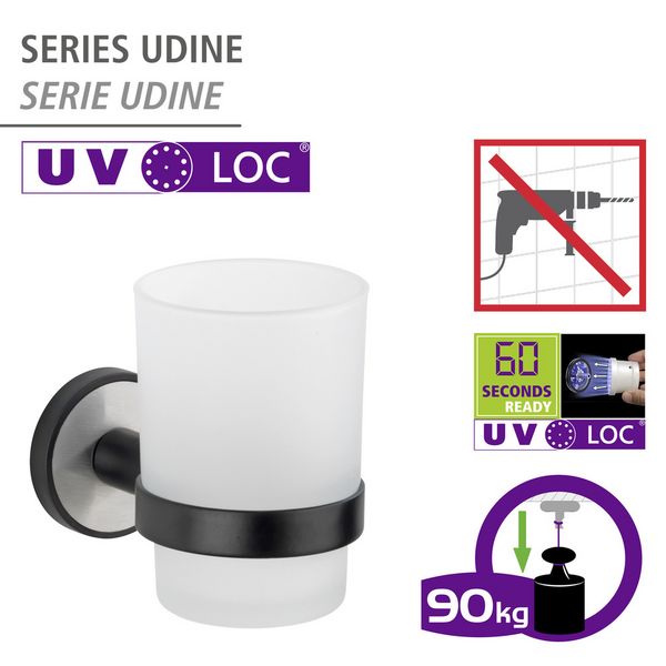 Produktbild: UV-Loc&reg; Zahnputzbecherhalter Mod. Udine, Befestigen ohne Bohren mit innovativem Klebesystem