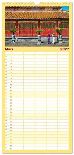 Produktbild: Familienplaner 2027 - Asien - Kontinent der Farben mit 5 Spalten (Wandkalender, 21 x 45 cm) CALVENDO