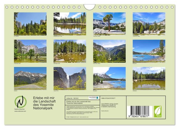 Produktbild: Erlebe mit mir die Landschaft des Yosemite Nationalpark (Wandkalender 2026 DIN A4 quer), CALVENDO Monatskalender
