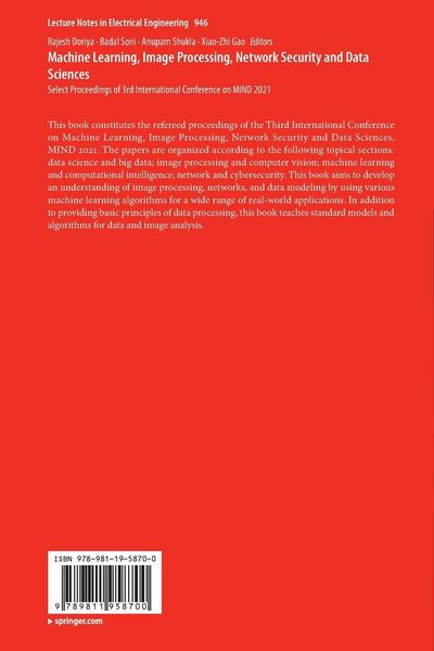 Produktbild: Machine Learning, Image Processing, Network Security and Data Sciences
