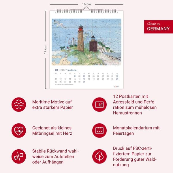 Produktbild: Nordlichter - See(h)karten Postkartenkalender 2027
