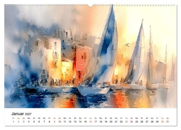 Produktbild: Segeln - Wind Eleganz (hochwertiger Premium Wandkalender 2027 DIN A2 quer), Kunstdruck in Hochglanz