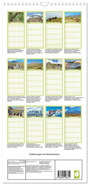Produktbild: Familienplaner 2027 - Entdeckungen am Kilimandscharo mit 5 Spalten (Wandkalender, 21 x 45 cm) CALVENDO