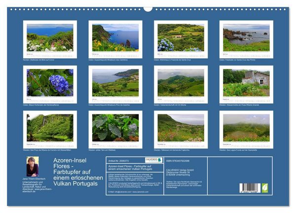 Produktbild: Azoren-Insel Flores - Farbtupfer auf einem erloschenen Vulkan Portugals (Wandkalender 2026 DIN A2 quer), CALVENDO Monatskalender