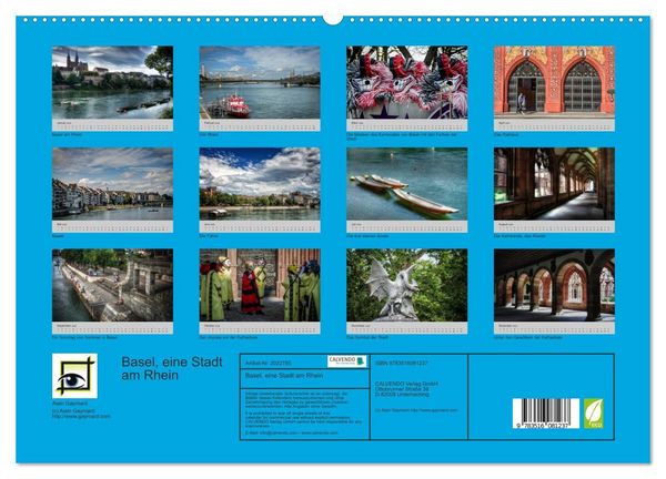 Produktbild: Basel, eine Stadt am Rhein (hochwertiger Premium Wandkalender 2026 DIN A2 quer), Kunstdruck in Hochglanz