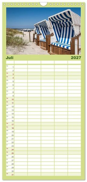 Produktbild: Familienplaner 2027 - Ostsee, Fischland-Dar&szlig; mit 5 Spalten (Wandkalender, 21 x 45 cm) CALVENDO