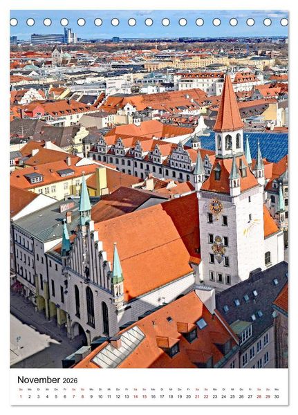 Produktbild: M&uuml;nchen Blick vom Alten Peter (Tischkalender 2026 DIN A5 hoch), CALVENDO Monatskalender