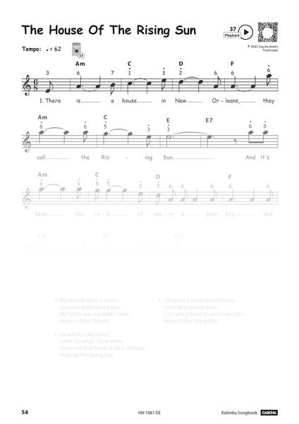 Produktbild: Kalimba Songbook