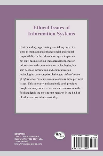 Produktbild: Ethical Issues of Information Systems