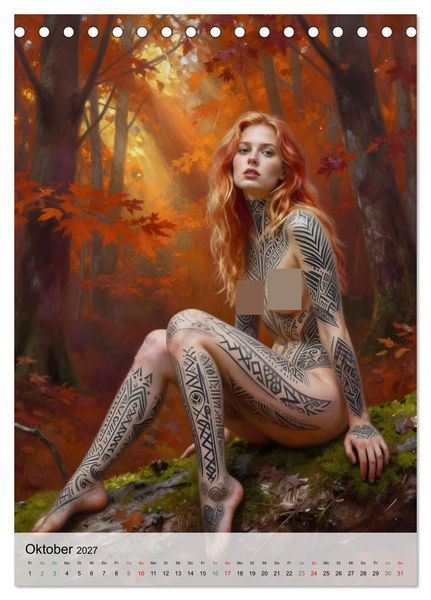 Produktbild: Tattoo Engel (Tischkalender 2027 DIN A5 hoch), CALVENDO Monatskalender