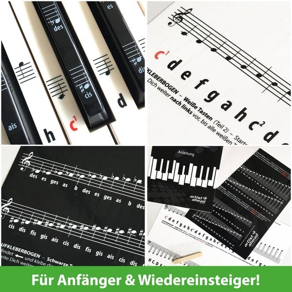 Produktbild: ARTIST AHEAD Noten Aufkleber f&uuml;r Klavier & Keyboard
