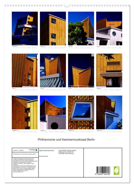 Produktbild: Philharmonie und Kammermusiksaal Berlin (hochwertiger Premium Wandkalender 2026 DIN A2 hoch), Kunstdruck in Hochglanz