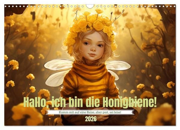 Hallo! Ich bin die Honigbiene (Wandkalender 2026 DIN A3 quer), CALVENDO Monatskalender