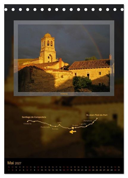 Produktbild: Jakobsweg - Camino Franc&eacute;s (Tischkalender 2027 DIN A5 hoch), CALVENDO Monatskalender
