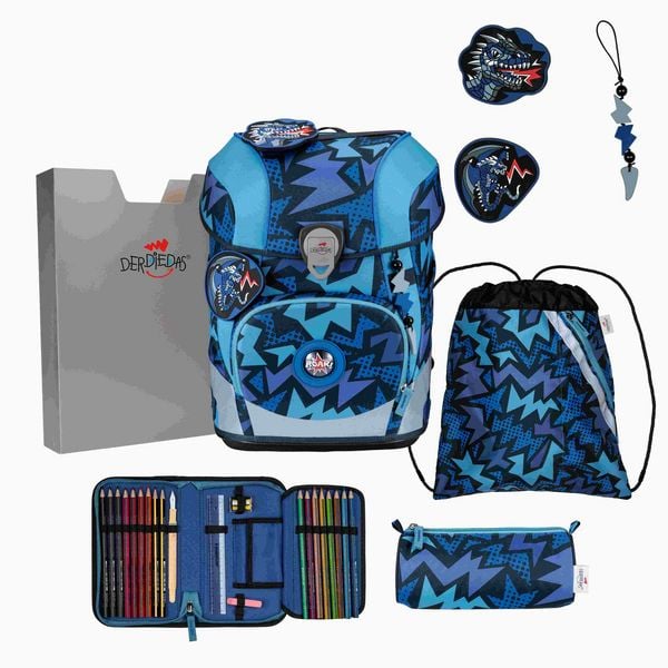 Produktbild: DerDieDas Schulranzen Set ErgoFlex Tiny, Schulranzen Set, 5tlg, Dark Dragon