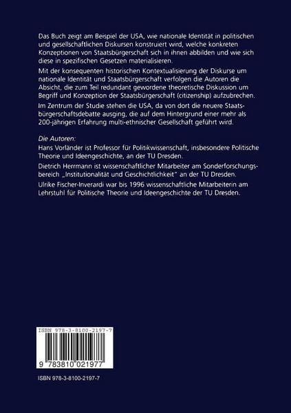 Produktbild: Nationale Identit&auml;t und Staatsb&uuml;rgerschaft in den USA