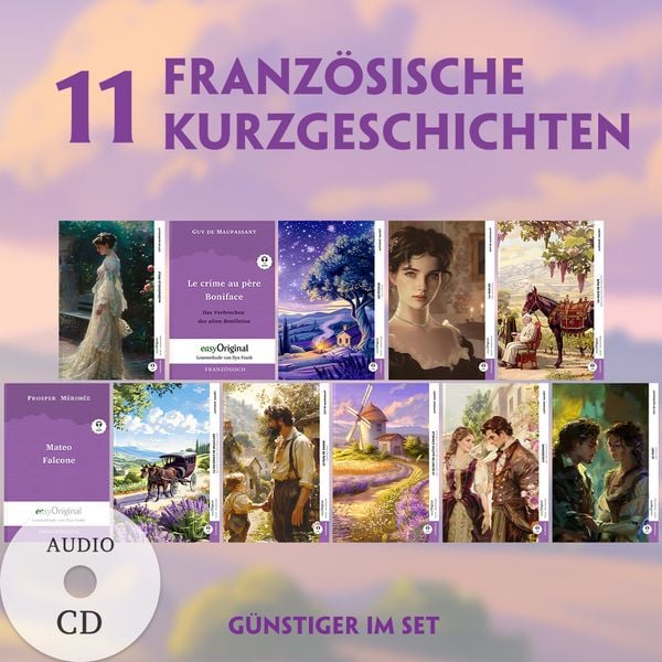 Produktbild: 11 Franz&ouml;sische Kurzgeschichten (11 B&uuml;cher + Audio-CDs) - Frank-Lesemethode - Kommentierte zweisprachige Ausgabe Franz&ouml;sisch-Deutsch
