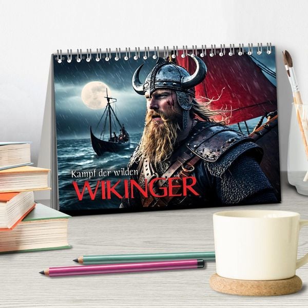Produktbild: Kampf der wilden Wikinger (Tischkalender 2026 DIN A5 quer), CALVENDO Monatskalender