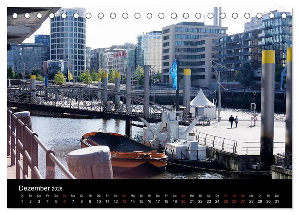 Produktbild: Hafencity Hamburg &ndash; die Perspektive (Tischkalender 2026 DIN A5 quer), CALVENDO Monatskalender